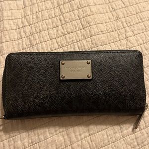 Michael Kors Black MK Logo Long Wallet